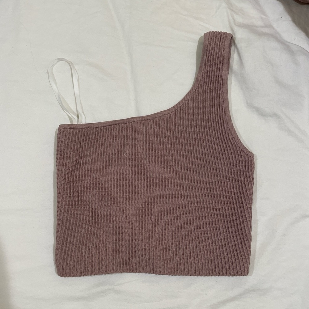 Aritzia sculpt knit one shoulder top